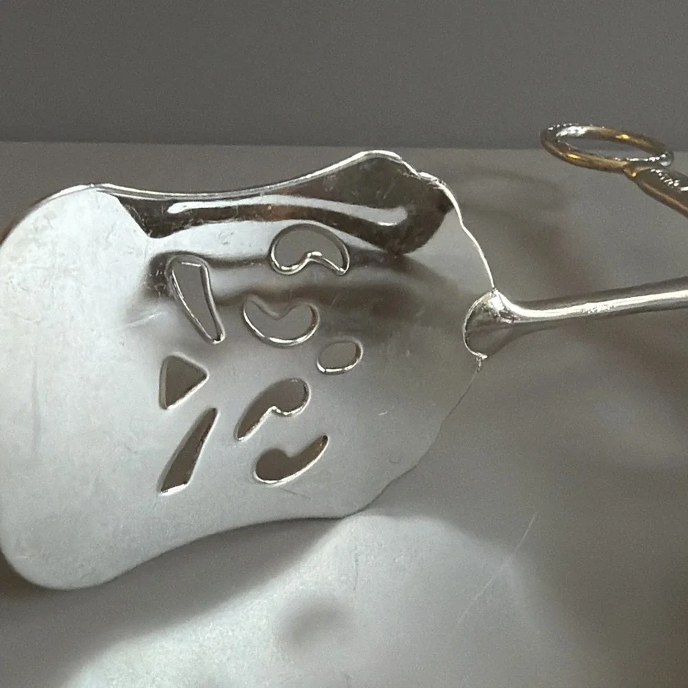 Vintage Leonard Silver Plated Serving Tongs- Scissor Style Asparagus Pastry